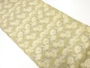 アンティーク　ヱ霞に草花模様織出し丸帯（材料）